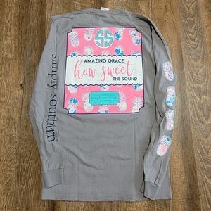 Simply Southern long sleeve tee, "Amazing Grace" with pineapples